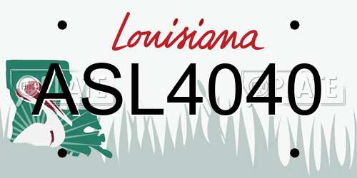 ASL4040 Louisiana License Plate