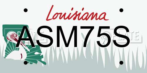 ASM75S Louisiana License Plate