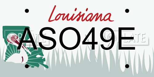 ASO49E Louisiana License Plate