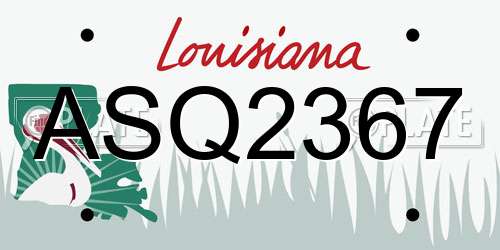 ASQ2367 Louisiana License Plate