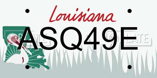 ASQ49E Louisiana License Plate