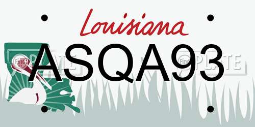 ASQA93 Louisiana License Plate