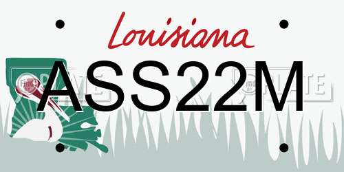 ASS22M Louisiana License Plate