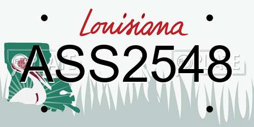 ASS2548 Louisiana License Plate