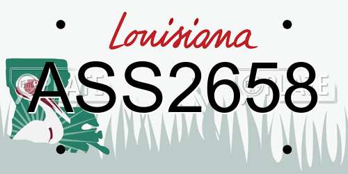 ASS2658 Louisiana License Plate