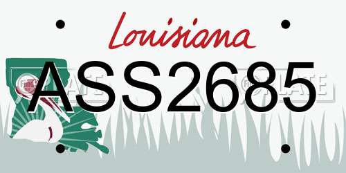 ASS2685 Louisiana License Plate