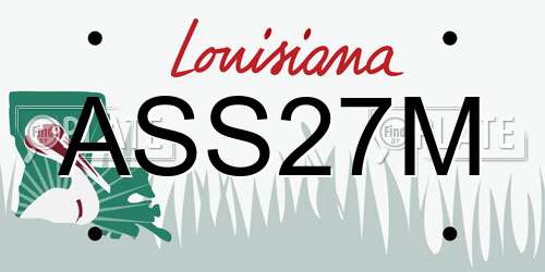 ASS27M Louisiana License Plate