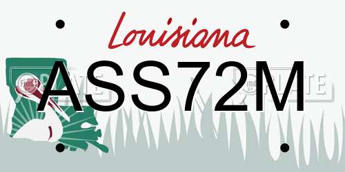 ASS72M Louisiana License Plate