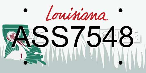 ASS7548 Louisiana License Plate