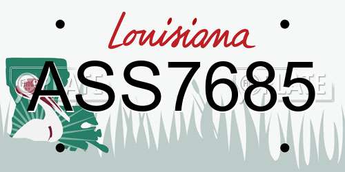 ASS7685 Louisiana License Plate