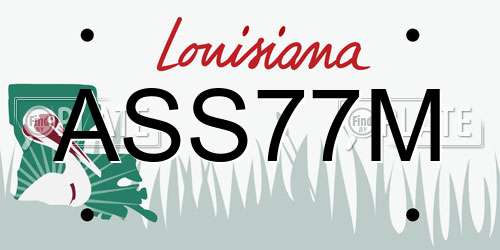 ASS77M Louisiana License Plate