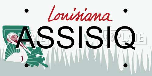 ASSISIQ Louisiana License Plate