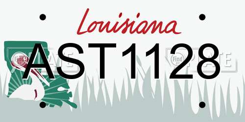 AST1128 Louisiana License Plate