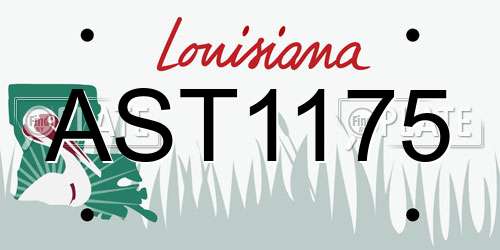 AST1175 Louisiana License Plate