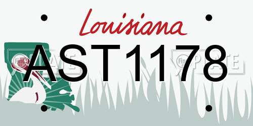 AST1178 Louisiana License Plate