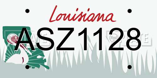 ASZ1128 Louisiana License Plate