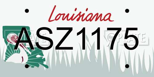 ASZ1175 Louisiana License Plate