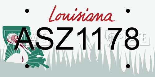 ASZ1178 Louisiana License Plate