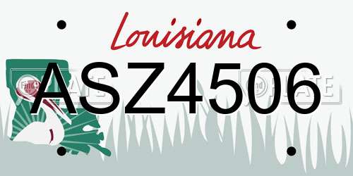 ASZ4506 Louisiana License Plate