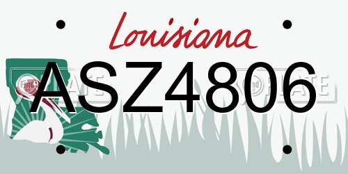 ASZ4806 Louisiana License Plate