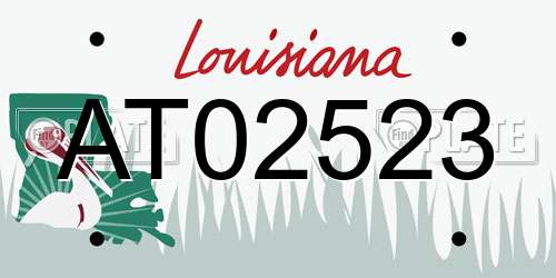 AT02523 Louisiana License Plate