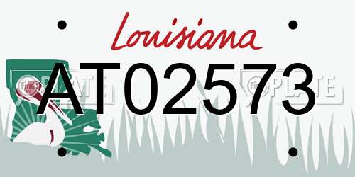AT02573 Louisiana License Plate