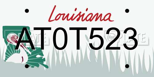 AT0T523 Louisiana License Plate