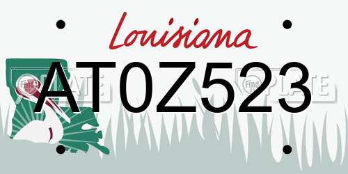 AT0Z523 Louisiana License Plate