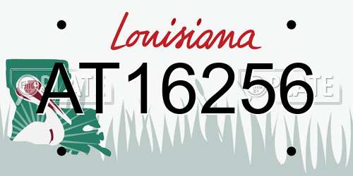 AT16256 Louisiana License Plate