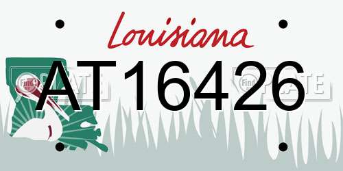 AT16426 Louisiana License Plate