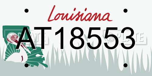 AT18553 Louisiana License Plate