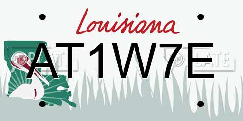 AT1W7E Louisiana License Plate