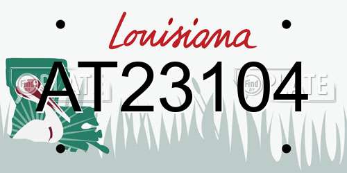 AT23104 Louisiana License Plate