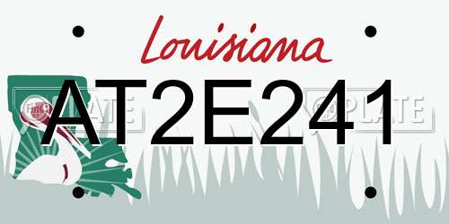 AT2E241 Louisiana License Plate