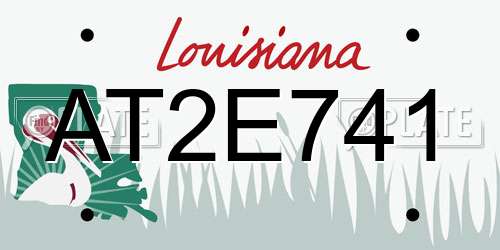 AT2E741 Louisiana License Plate
