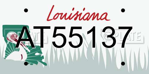 AT55137 Louisiana License Plate