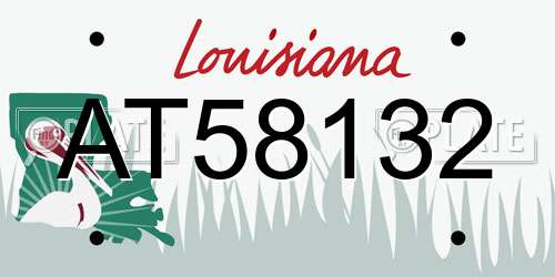 AT58132 Louisiana License Plate