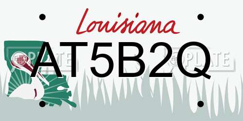 AT5B2Q Louisiana License Plate