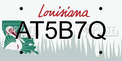 AT5B7Q Louisiana License Plate