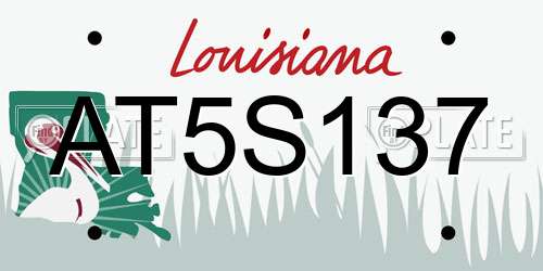 AT5S137 Louisiana License Plate