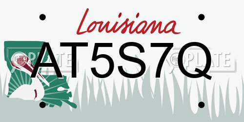 AT5S7Q Louisiana License Plate