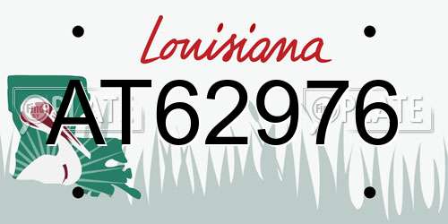 AT62976 Louisiana License Plate
