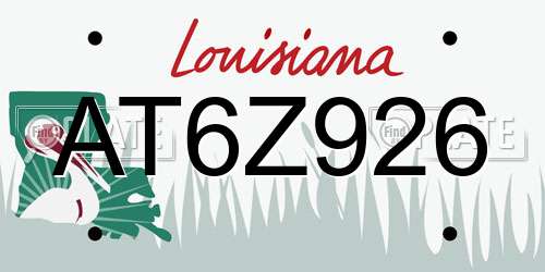 AT6Z926 Louisiana License Plate