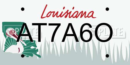 AT7A6O Louisiana License Plate