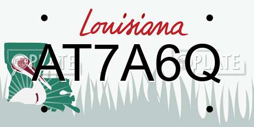 AT7A6Q Louisiana License Plate