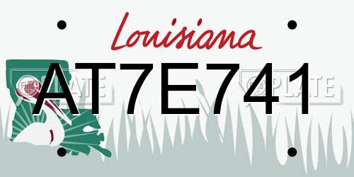 AT7E741 Louisiana License Plate
