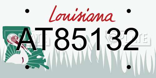 AT85132 Louisiana License Plate