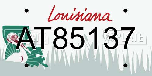 AT85137 Louisiana License Plate