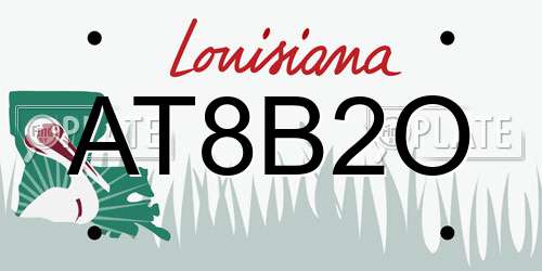 AT8B2O Louisiana License Plate