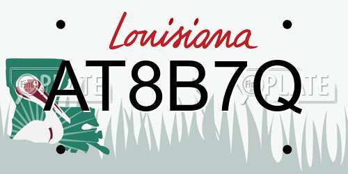 AT8B7Q Louisiana License Plate